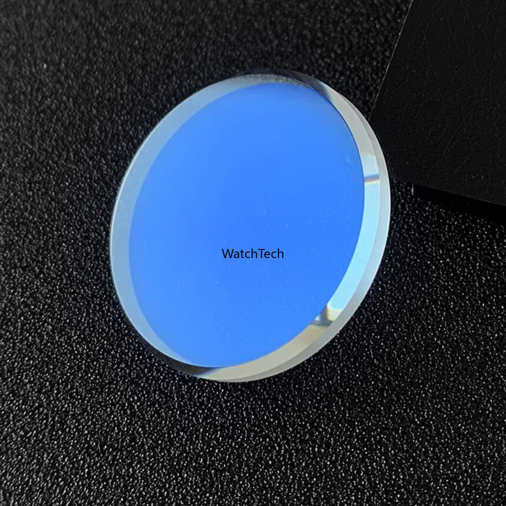 AR Blue/Red Sapphire Flat Watch Glass Big Chamfer Crystal สําหรับ Seiko SKX013 SKX015 28 x 2.8 มม.