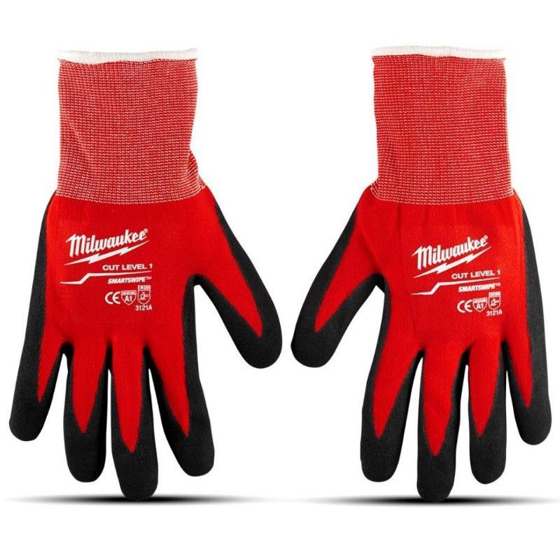 ถุงมือ อเนกประสงค์ MILWAUKEE NO.48-22-8901 - 48-22-8902 Dipped Gloves Size M / L [ Factory Gear By G