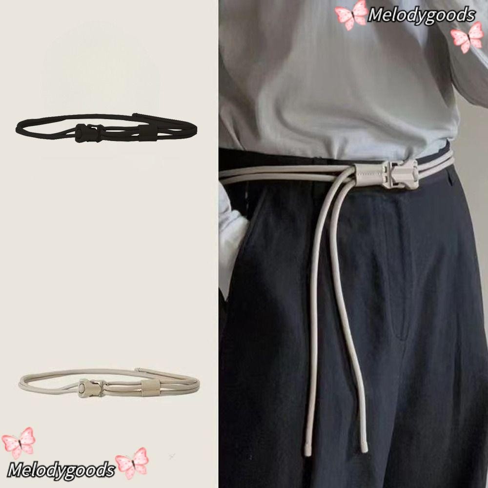 Melodg Snap Buckle เข็มขัดเชือกคู่, เข็มขัดเชือกถักแบบปลดเร็วอเนกประสงค์, เชือกเอวดีไซน์หรูหรา