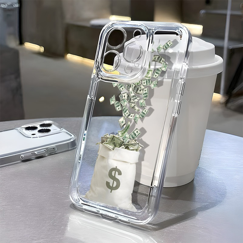 IPhone 16 15 11 Rich USD รูปแบบออกแบบกรณี iPhone,เหมาะสําหรับ 15 14 13 12 11 Pro Max8 7 Plus X XR XS