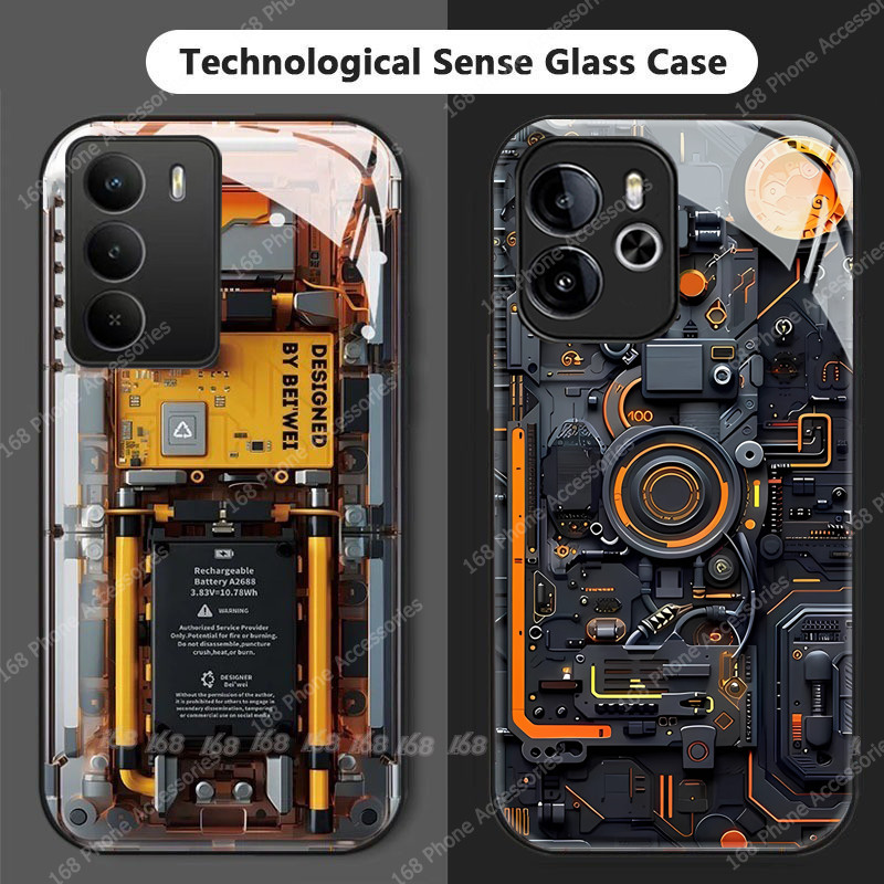 เคส Realme 14 5G เคส Realme C75 เคสกันกระแทกแผงวงจร PCBA กระจกพร้อมตัวป้องกันกล้องเทคโนโลยีเทรนด์เย็