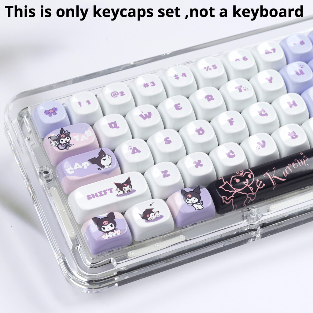Pbt Keycap Kuromi เซรามิค Keycap น่ารัก Bright พื้นผิวเรียบแกนแม่เหล็กเหมาะสําหรับ Forester X87 F75 99 ปรับ 61/64/67/68/71/75/78/82/84/87/96/98/100/104/108