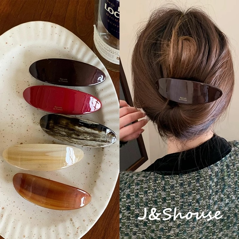 Kf976 แฟชั่นเกาหลี ellipse arc acetate ผมเรียบง่ายฤดูใบไม้ผลิคลิป hairpins ผู้หญิงอุปกรณ์เสริม