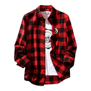 [จัดส่งในท้องถิ่น] MAI เสื้อแจ็คเก็ตแขนยาว เวอร์ชันเกาหลี หลวม ลายสก๊อต อเนกประสงค์ ฤดูใบไม้ร่วง แฟชั่น All-match