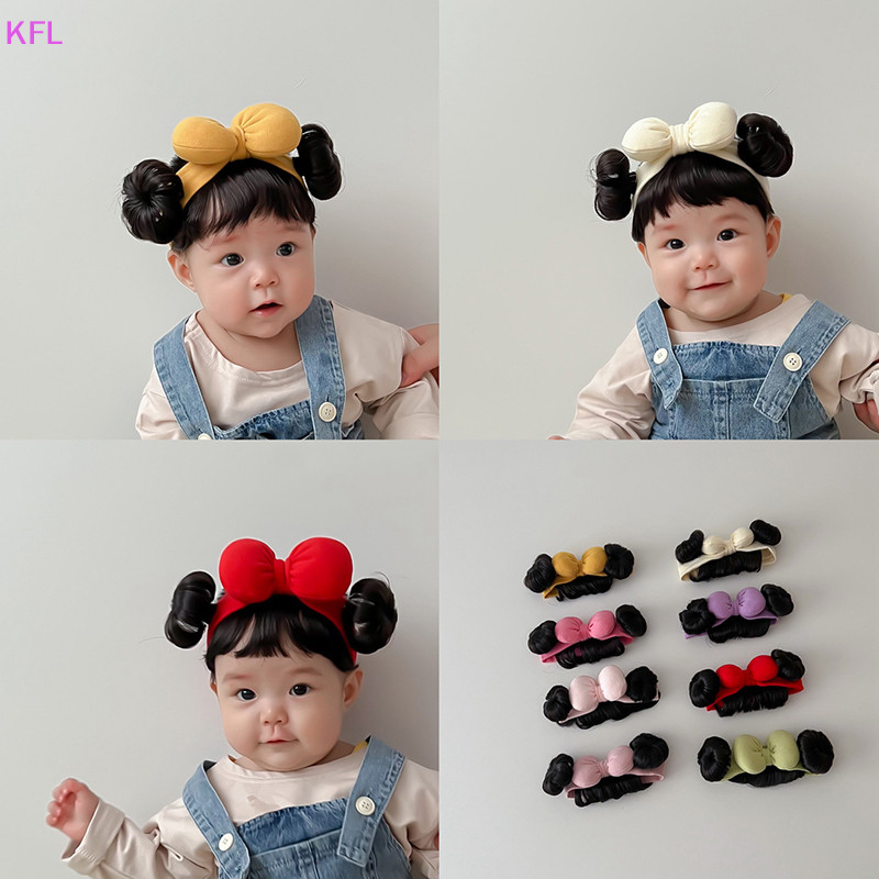 แฟชั่น น่ารัก วิกผมเด็กผู้หญิง โบ พร้อมที่คาดผม คอสเพลย์ สําหรับเด็กแรกเกิดถึงเด็กวัยหัดเดิน