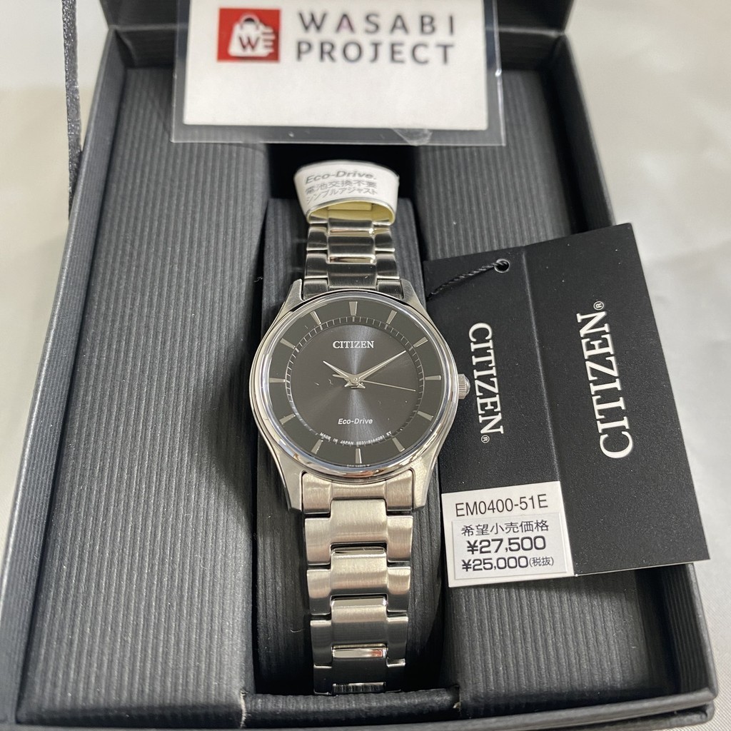 [Authentic★Direct from Japan] CITIZEN EM0400-51E Unused Eco Drive Sapphire glass Black SS Women Wrist watch นาฬิกาข้อมือ