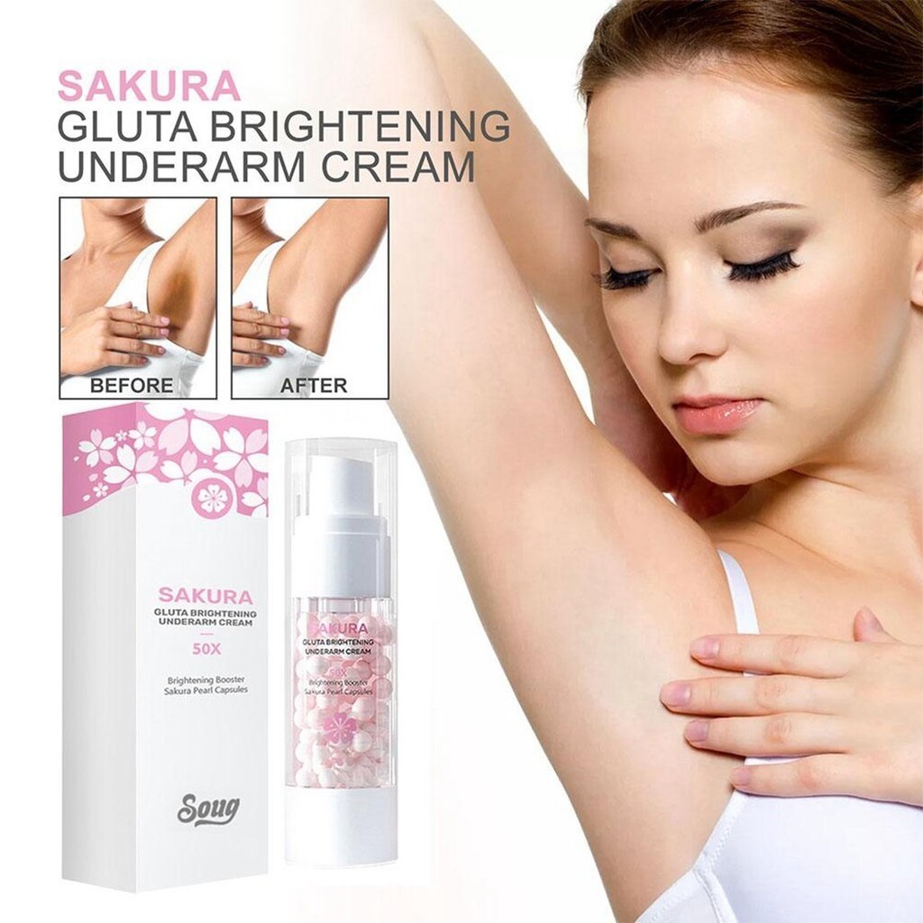 GMEELAN SAKURA GLUTA BRIGHTENING UNDERARM CREAM 30g ครีมทารักแร้ ดับกลิ่น ครีมไวท์เทนนิ่ง ดับกลิ่น ดับกลิ่นตัว