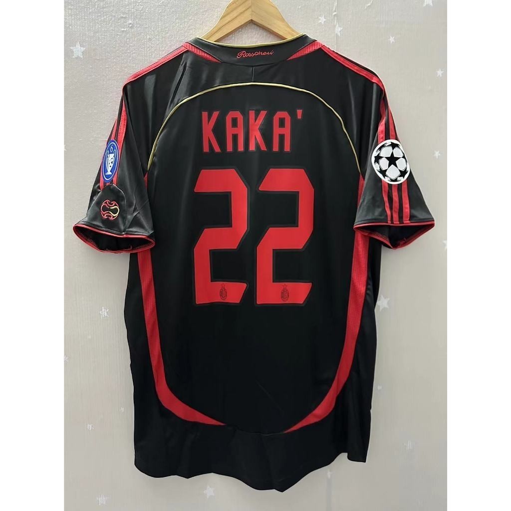 06-07 AC Milan KAKA MOLDINI RONALDO คุณภาพสูง Away Retro ฟุตบอล Jersey เสื้อยืดที่กําหนดเอง PIRLO