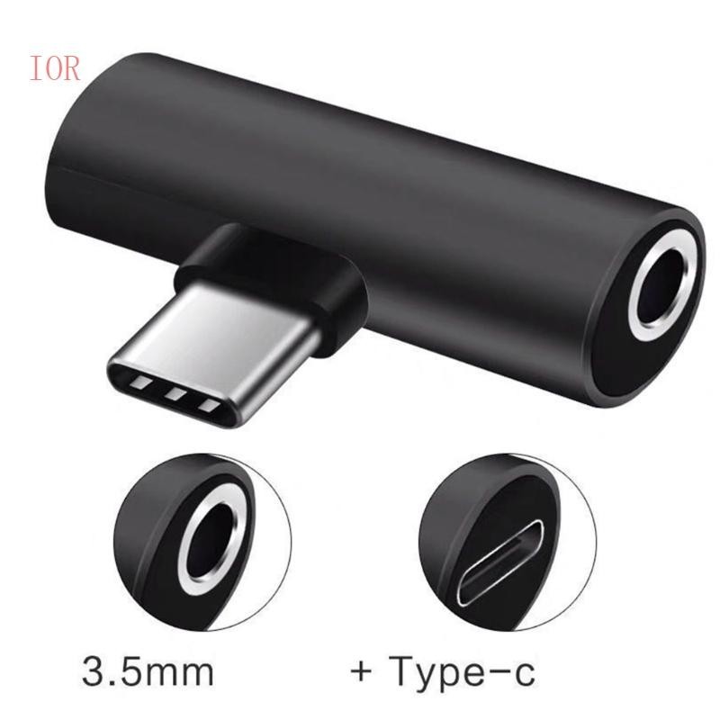 Ior 2in1 อะแดปเตอร์แปลงแจ็คหูฟัง USB C เป็น 3 5 มม. Type C เป็นหูฟัง แบบพกพา