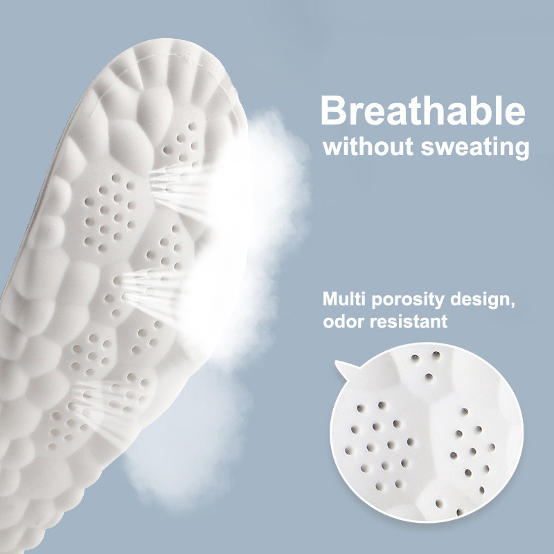 ความยืดหยุ่นสูง Latex Sport Insoles แผ่นรองเท้านุ่ม Arch สนับสนุน Orthotic Insoles Breathable ระงับกลิ่นกาย Shock Absorption Cushion