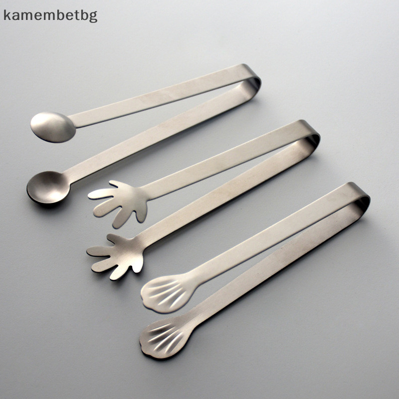 Kamembetbg คลิปสแตนเลสแหนบน้ําตาลอาหารคลิปบาร์บีคิว Ice Clamp เครื่องมือบาร์ครัวเสิร์ฟ Tong อุปกรณ์ครัว TH