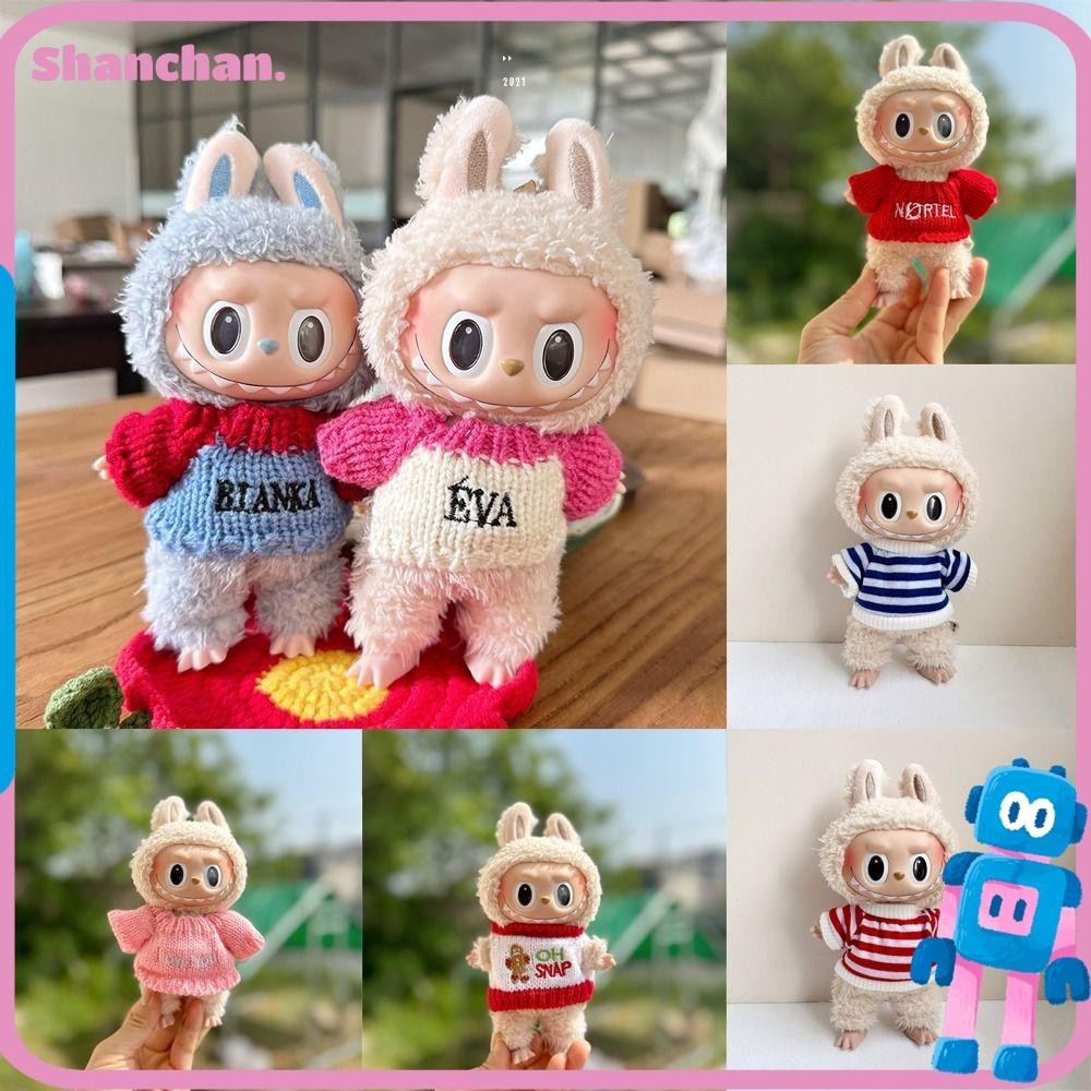 Shanchan Labubu เสื้อผ้าตุ๊กตา ทนทาน หลายสี อุปกรณ์เสริม สําหรับตุ๊กตาลาบูบู 17 ซม.