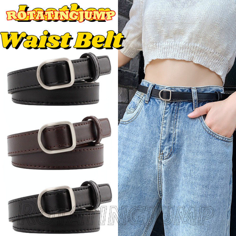 เข็มขัดคาดเอวหนัง PU - อุปกรณ์เสื้อผ้า - เข็มขัดไม่มีรู - แฟชั่น, Y2K, อเนกประสงค์ - เข็มขัดบางสีดํา - สําหรับกระโปรง, ตกแต่งกางเกง