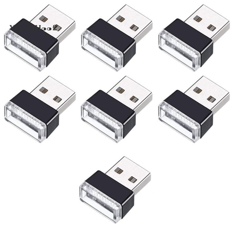 [yhumh002 ] 7 ชิ ้ น Mini USB Light LED Modeling Car Ambient Light Neon ( 7 สี )