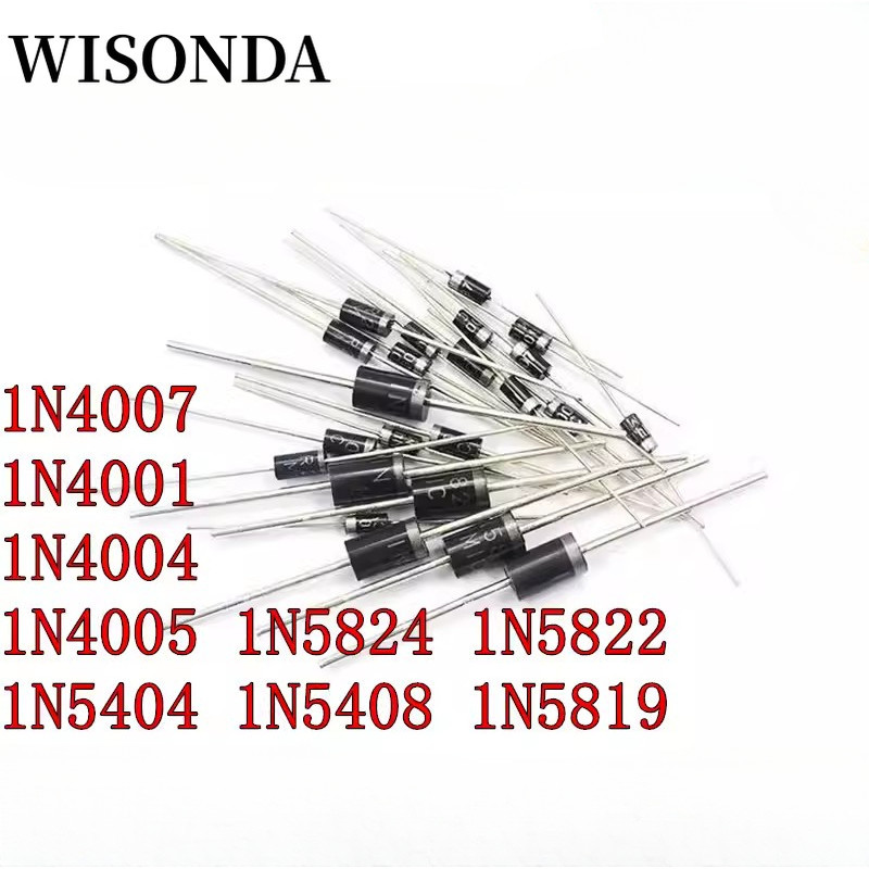 【 100 ชิ ้ น 】 1N4007 1N5819 1N4001 UF4004 UF4007 FR107 FR157 FR207 1N4004 1N4937 HER107 RL207 1N581