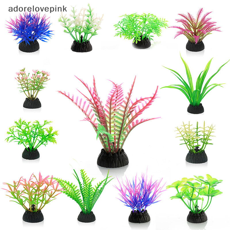 Adorelovepink Aquarium ตกแต่งจําลองพืชน้ําปลาภูมิทัศน์เครื่องประดับ Aquarium ปลาหญ้าเทียม Aquarium อุปกรณ์เสริม th