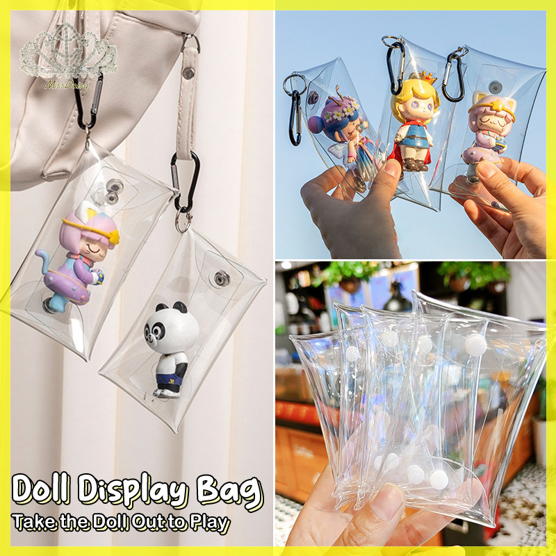 Daisy Mini อะนิเมะตุ ๊ กตากระเป ๋ าโปร ่ งใสกระเป ๋ าใส ่ เหรียญพวงกุญแจจี ้ Square Pouch Organizer Key Lip หูฟังกระเป ๋ า TH