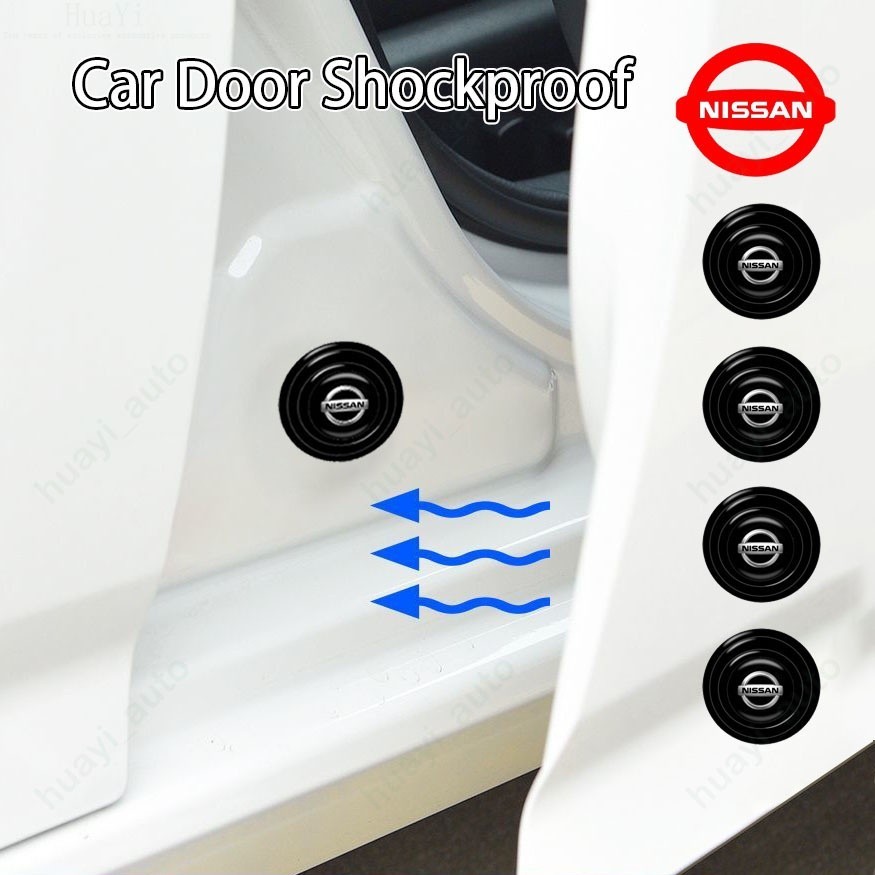Nissan Car Door Protector โช้คอัพยางฉนวนกันเสียง Pad สําหรับ Kicks Navara Versa Liniva Np300 Sentra มีนาคม Nv350 Caravan X-trail Almera รถอุปกรณ์เสริม