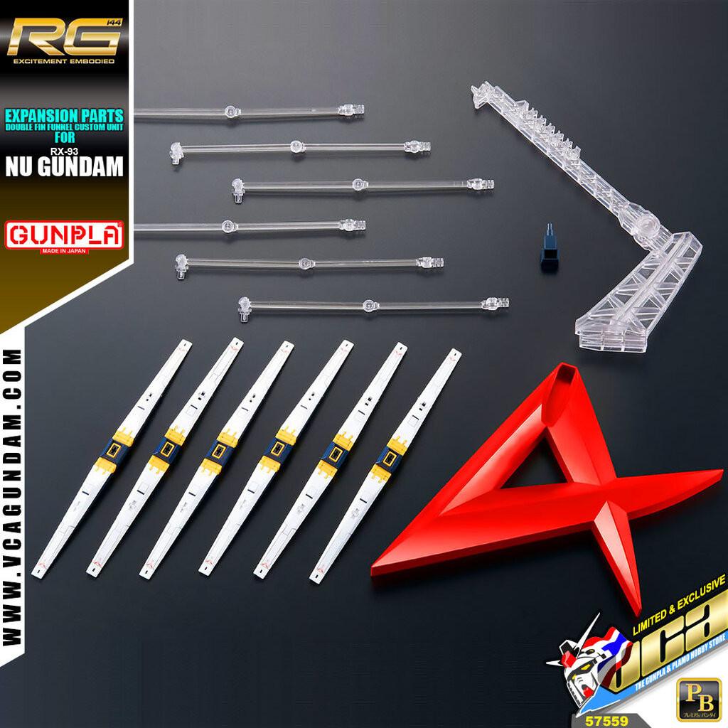 BANDAI GUNPLA REAL GRADE EXPANSION PARTS FOR RG NU GUNDAM DOUBLE FIN FUNNEL CUSTOM UNIT กันดั้ม กันพ