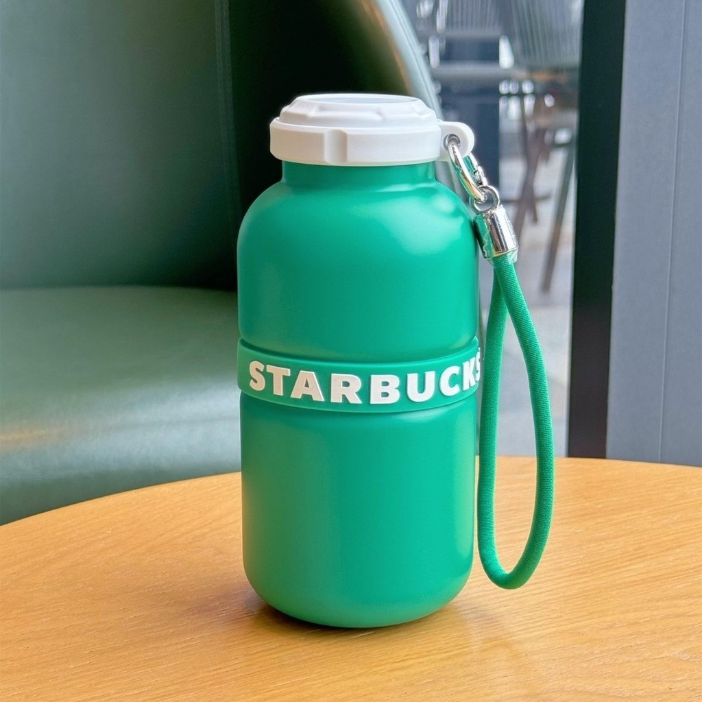 Starbucks Lively Green Fluorescent Green Simple Classic Sports Stainless Steel Insulation Handy Water Cup with Rope Mug