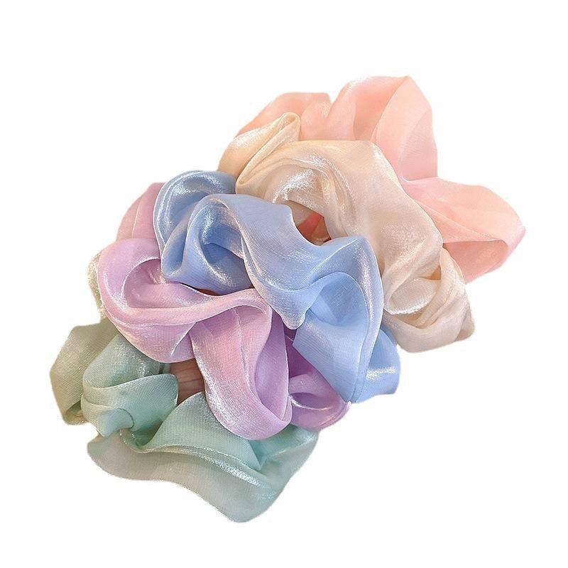 เวอร์ชั่นเกาหลีอารมณ์ Organza Scrunchy แหวนผม Fairy สไตล์เชือกผมผม Tie ยางรัดสาวอุปกรณ์เสริมอุปกรณ์เสริมผม - รูปที่ 3