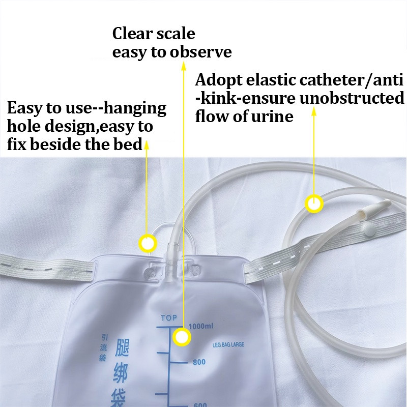 ถุงปัสสาวะ - ผู้ใหญ่ ถุงปัสสาวะ - ถุงเก็บปัสสาวะ -  ถุงขา - ถุงเก็บพร้อมถุงระบายน้ำแบบพกพา 500ml/750ml/1000ml - รูปที่ 4