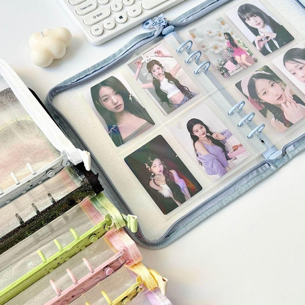 Jeremy1 A5 Binder Photocard Holder, หน้าด้านใน PVC Photo Album Binder, Kawaii โปร่งใส Photo Card Holder Card Storage Book Idol Card Collect Book Collection รอบไอดอล - รูปที่ 3