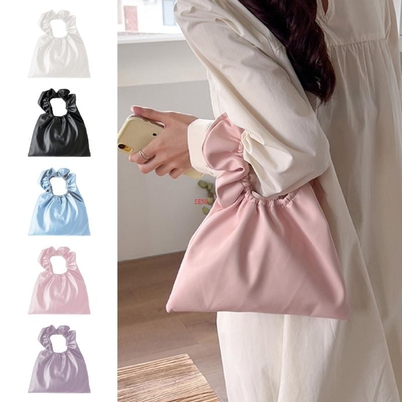 Seng Pleated Cloud Bag for Ladies Women Girl Fashion Handbags PU Leather Hobo Bag
