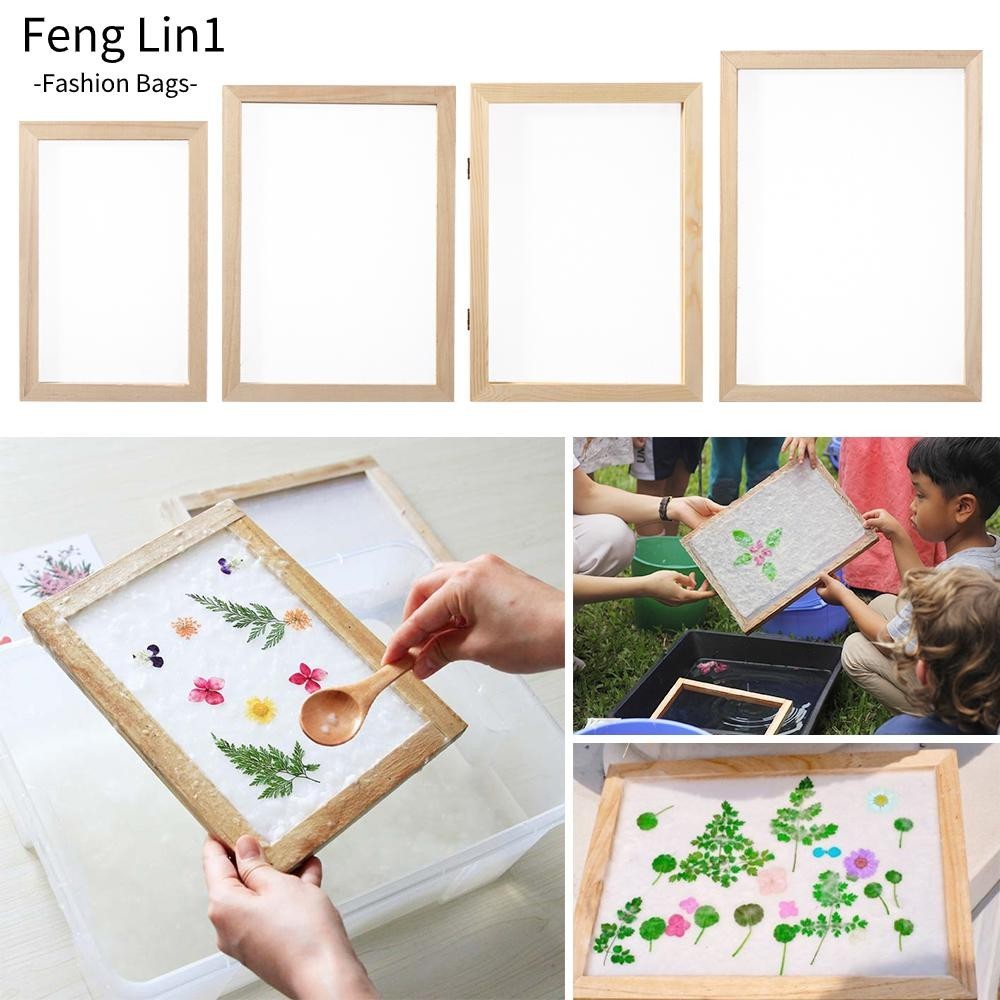 Fenglin แม่พิมพ์กระดาษ ตาข่ายไม้ธรรมชาติ หลายขนาด สําหรับทํางานฝีมือ DIY
