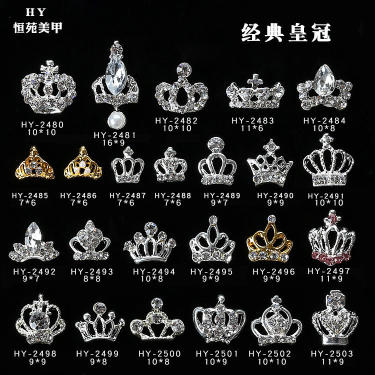 10pcs Nailwearjewelrynewimitationcrystalnailsnail stick เครื ่ องประดับเพชรมงกุฎ rhinestone series ตกแต ่ งเล ็ บ