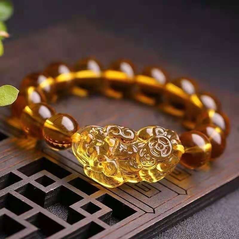 สีเหลือง Pixiu สีดํา Pixiu สร้อยข้อมือสร้อยข้อมือเครื่องประดับพรีเมี่ยมของขวัญขนาดเล็กผู้ชายผู้หญิง Influencer เครื่องประดับเครื่องประดับของขวัญ [Hefengshe]