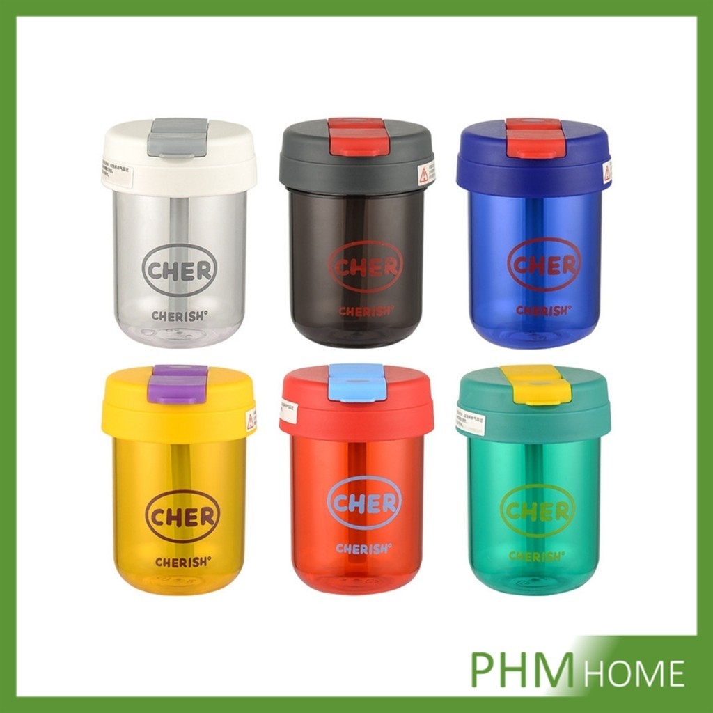 แก้วน้ำพลาสติก ใส่น้ำ ใส่นม 300ml ใช้ มีหลอด/เปิดฝาดื่มได้ Plastic cup - รูปที่ 7