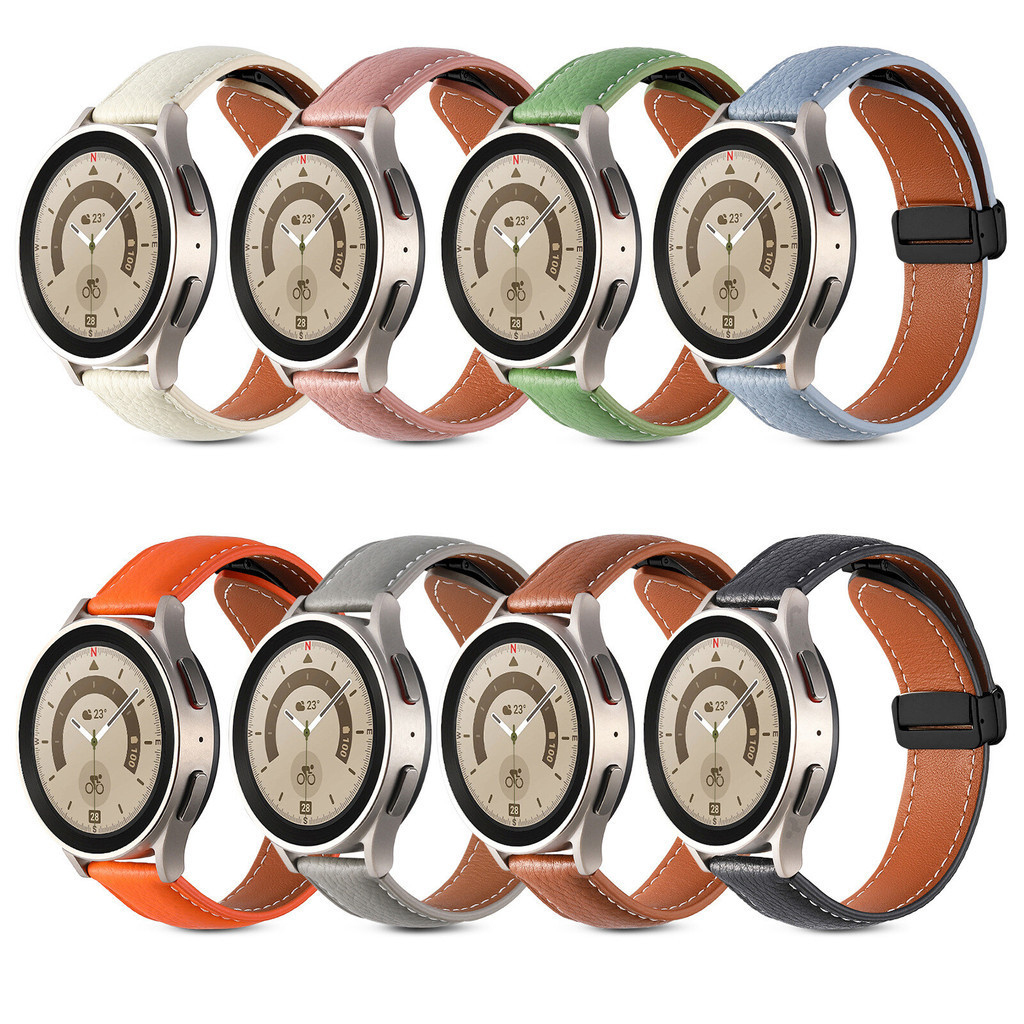 20 มม.สายนาฬิกาหนังแม่เหล็กสําหรับผู้เบิกทาง Garmin 55/645 เพลง/245 Venu SQ SQ2 Approach S12 S40 S42 Haylou LS02 RS4 Plus Amazfit Bip U Pro Neo Lite S GTS2 2E 4 Mini GTS3