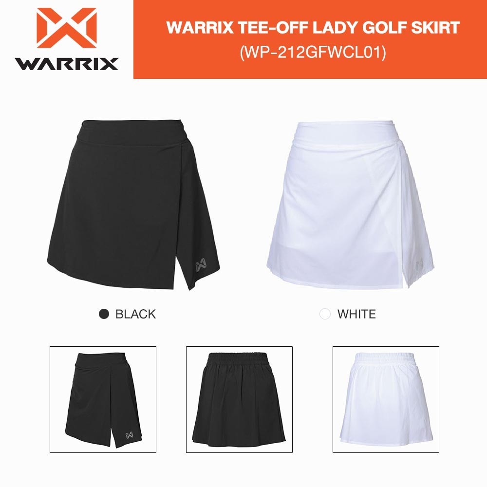 กระโปรงกอล์ฟ แบรนด์ WARRIX TEE-OFF LADY GOLF SKIRT - (WP-212GFWCL01) สีขาว สีดำ