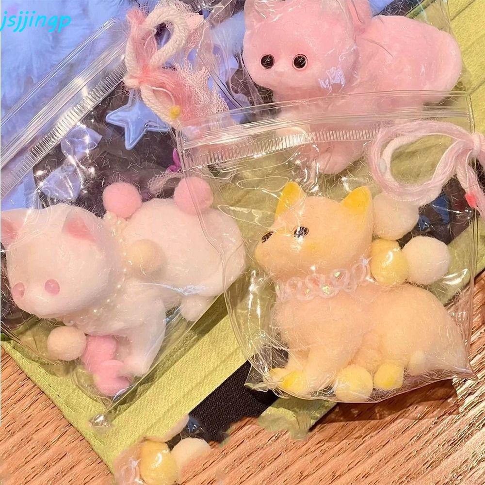 Jsjjingp แมวบีบของเล่น, Plush Sensory ของเล่นการ์ตูน Fidget ของเล่น, ที่น่าสนใจ TPR ซิลิโคน Fidget ของเล่นหยิกของเล่นบีบอัดของเล่นตลก