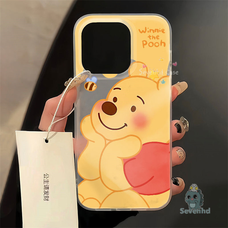 การ์ตูนน่ารักวินนี่เดอะพูห์สําหรับiphone 15 11 12 13 14 Pro Max X Xr Xs Max 7 8 6s Plus SE 2020 Frosted Ultra Thinเคสโทรศัพท์ป้องกันกันกระแทกTPU Clearปกหลัง