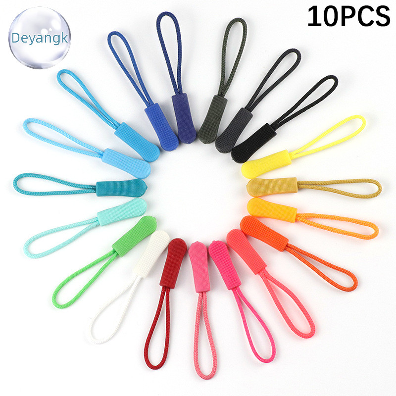 Deyangk ใหม่ 10 ชิ้นซิปดึง Puller End Fit แท็กเชือกเปลี่ยนคลิปหักหัวเข็มขัด Fixer Zip Cord Tab กระเป๋าเดินทางกระเป๋าเดินทางเต็นท์ TH