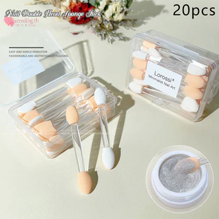 RENBG 20 ชิ้น Dual Sided อายแชโดว์ฟองน้ํา Applicators ทิ้ง Horaphic Chrome กระจกเล็บแปรงเล็บเครื่องมือ TH