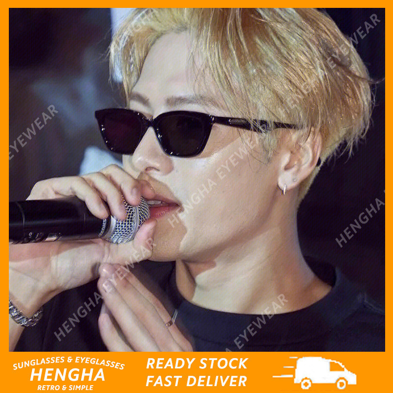 (HENGHA) Hip Hop Cat Eye แว่นกันแดดกรอบเล็กสําหรับผู้ชายแฟชั่นเกาหลี Retro Sun Shading แว่นกันแดดสําหรับผู้หญิง