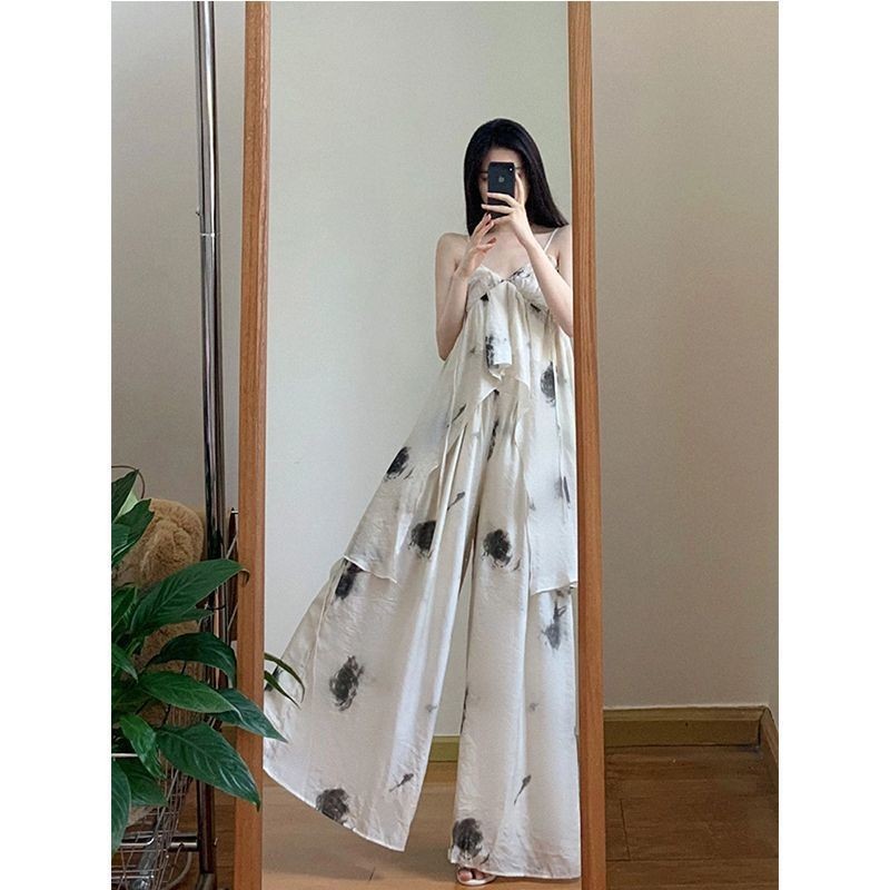 เอวสูงหลวมยาว Culottes ชุดสูทสองชิ ้ น