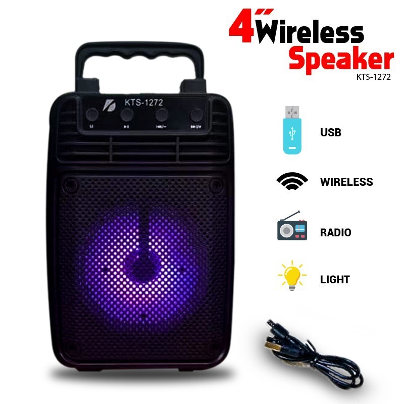 ลำโพงบลูทูธ KTS-1272 เสียบไมโครโฟนได้ KARAOKE wireless speakerลำโพง