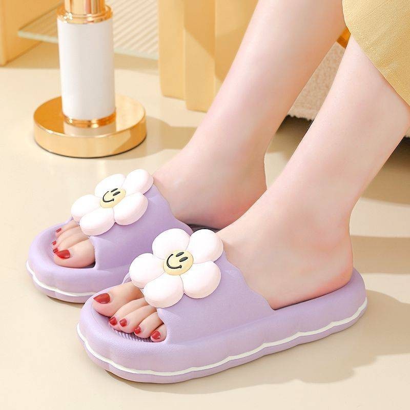 Destin🩰พร้อมส่งจากไทย🛒   (LT-2266) รองเท้าแตะสวม ดีเทลหยัก รูปดอกไม้น่ารัก สีสันสดใส - รูปที่ 3