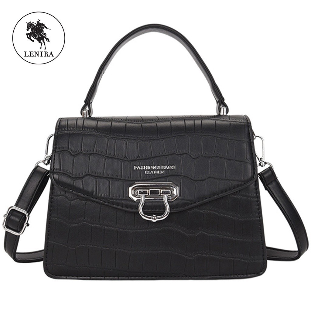 Lenira(L021) กระเป๋าสะพายข้างลายหนังจระเข้