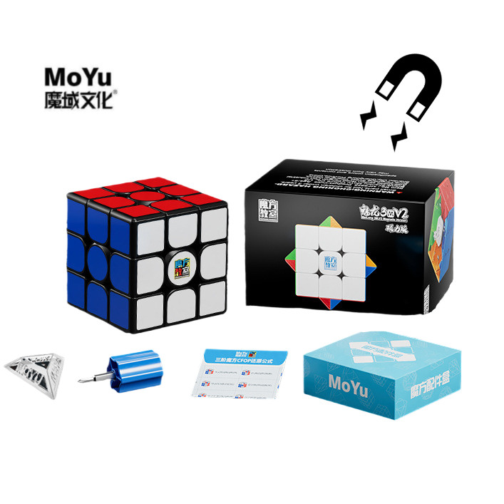 Moyu Meilong 3M V2 Magnetic Black Sticker 3x3 Speed Cube, 2024 3 โดย 3 Budget Cube, Puzzle Cube ของเ