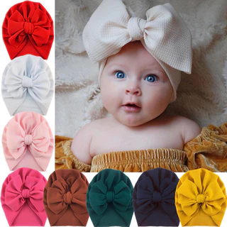 (Bow01) "พร้อมส่ง"ผ้าโพกหัว ที่คาดผม โพกหัวโบว์ขนาดใหญ่สีพื้น น่ารัก สําหรับเด็ก