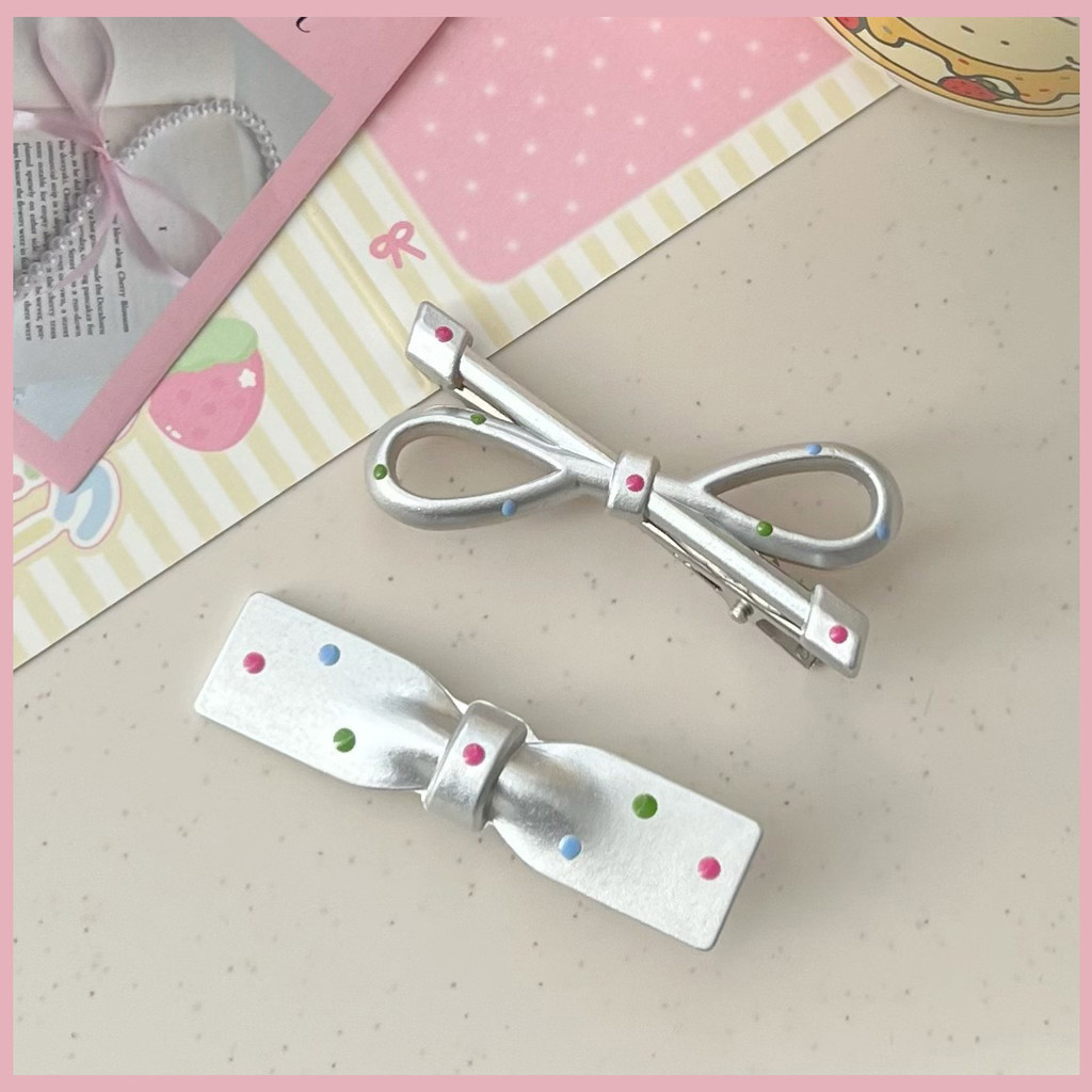 เกาหลีใหม ่ Multicolor Bow Tie Hairpin น ่ ารักหวานเงินอเนกประสงค ์ คลิปด ้ านข ้ าง Bangs Hairpins นักเรียนแฟชั ่ นผมอุปกรณ ์ เสริม