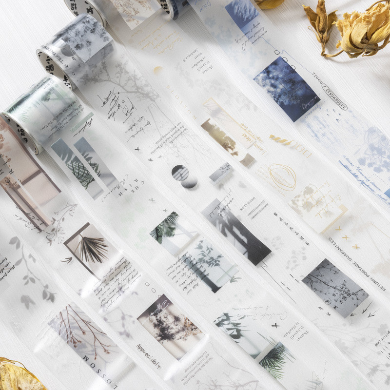 Enwei 40mmx2m [ เขียนบทกวีในชุดแสง ] Art Journal Masking Tape พื ้ นผิวหมอก PET Washi เทป Scrapbooking วัสดุ Scrapbook Kit