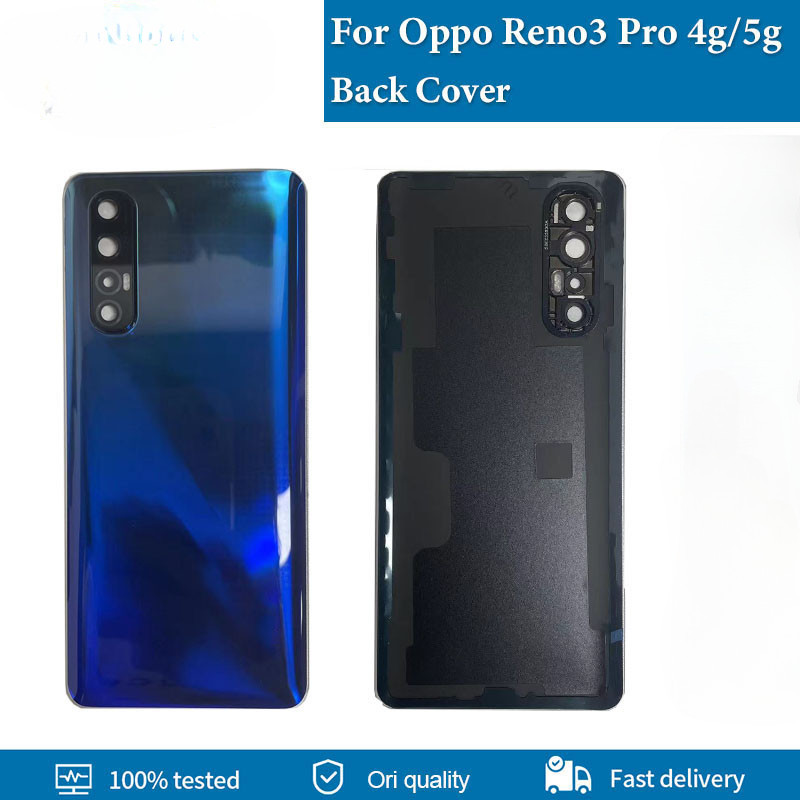 สําหรับ OPPO Reno 3 Pro 4G 5G PCRM00 PCRT00 CPH2009 ฝาหลังแบตเตอรี่ด้านหลังประตูกรณีซ่อมเปลี่ยนชิ้นส่วน