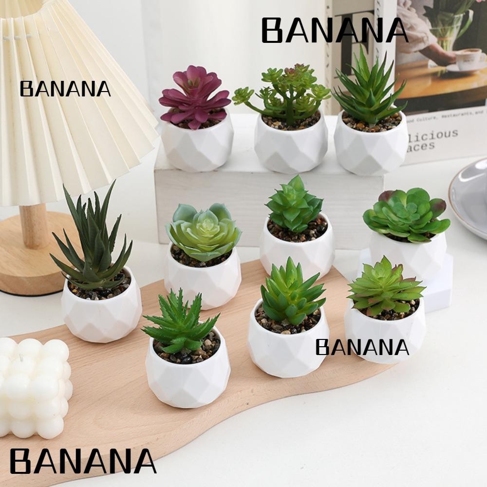 Banana1 ประดิษฐ ์ Succulent, เอเวอร ์ กรีนพืชปลอม Succulents บอนไซ , มินิกระบองเพชรพลาสติกบอนไซพืชบ ้ าน
