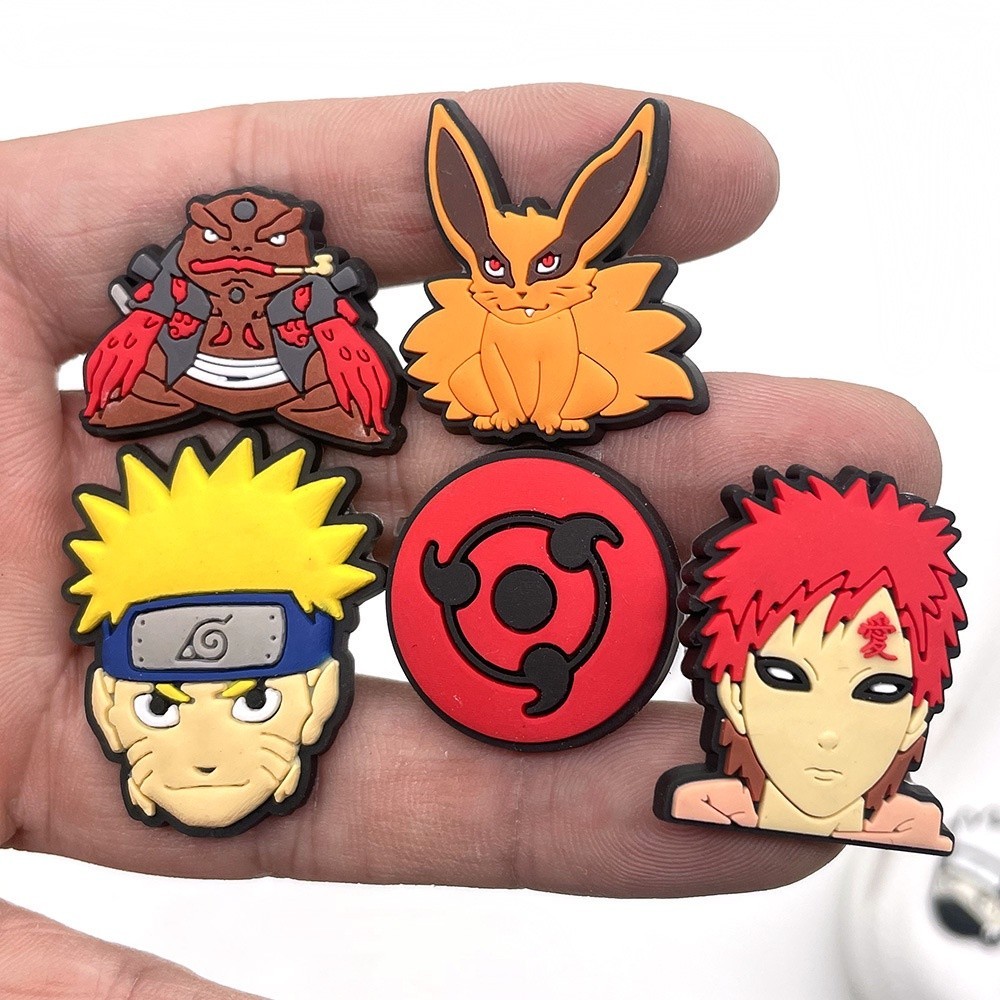Naruto Jibbitz จิ๊บบิท อุปกรณ์ตกแต่งรองเท้า ชุดเซต Charms ตัวการ์ตูนน่ารัก ลายหลากหลาย แบบหัวเข็มขัด/มีรู
